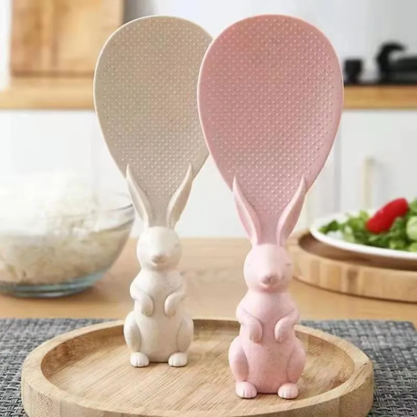 Eco Friendly Wheat Straw Rabbit Spoon Stand up Rice Shovel Rice Spoon - Image 6