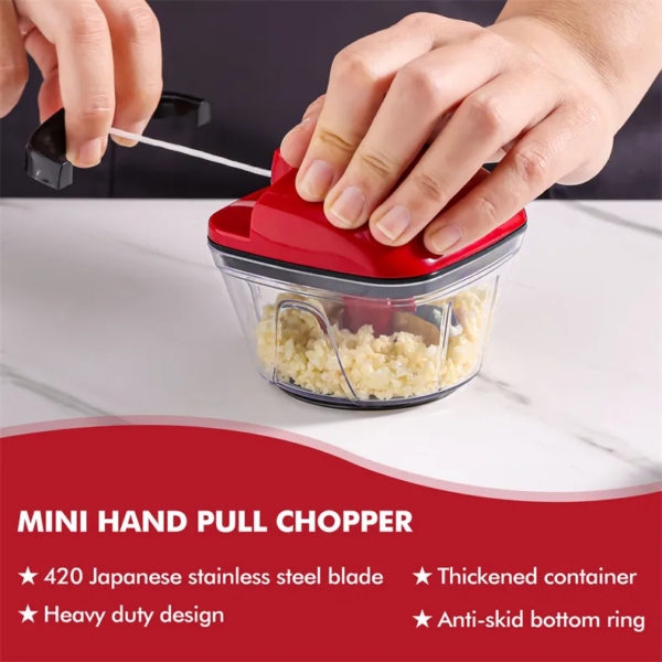 Kitchen Gargets Vegetable Cutter Meat Grinder Quick Pull Chopper - Image 2
