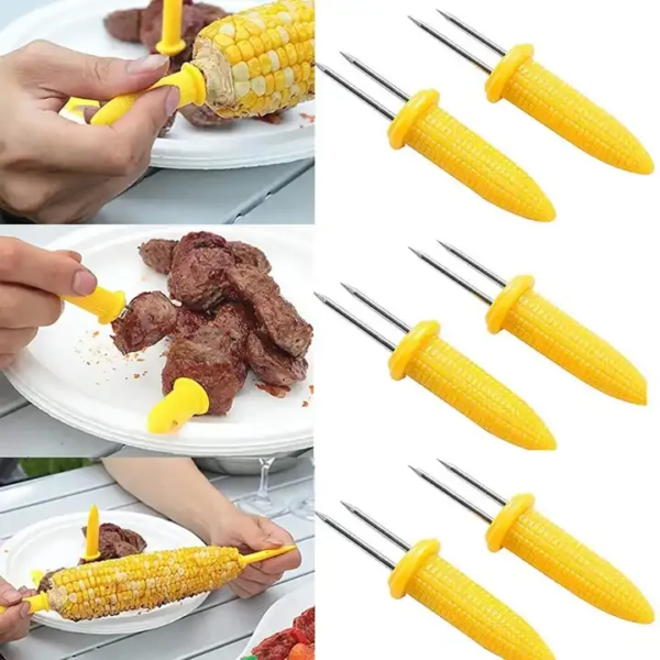 Hot Sale Kitchen Gadgets Barbecue Tool Corn Skewer Fruit Forks