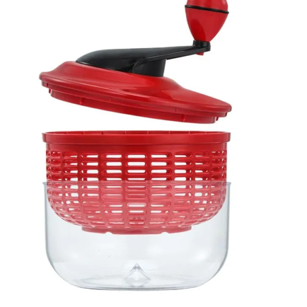Kitchen Gargets Plastic Vegetable Washer Spinner with Clear Serving Bowl - Image 2