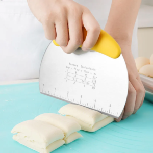 Kitchen Gadgets Stainless Steel Pastry Dough Cutter Scraper with Ruler
