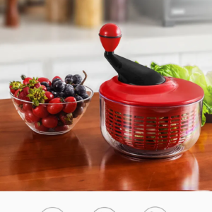 Kitchen Gargets Plastic Vegetable Washer Spinner with Clear Serving Bowl