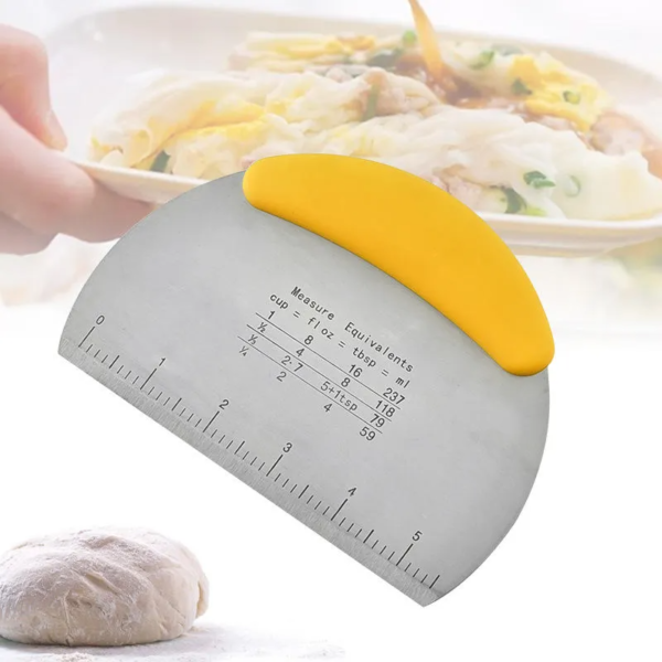 Kitchen Gadgets Stainless Steel Pastry Dough Cutter Scraper with Ruler - Image 4
