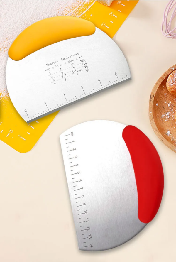 Kitchen Gadgets Stainless Steel Pastry Dough Cutter Scraper with Ruler - Image 7