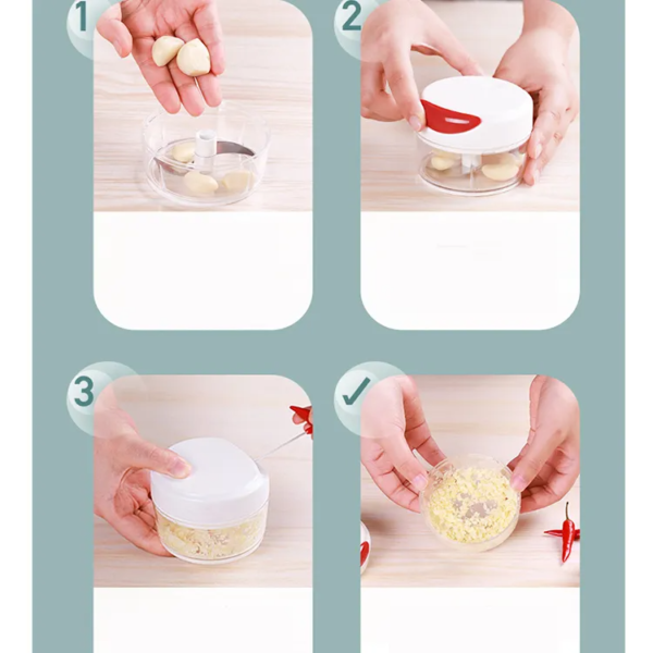 Kitchen Gadgets Manual Food Chopper Hand-Powered Vegetable Pull Chopper - Image 7