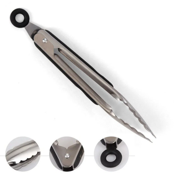 Kitchen Gadgets Stainless Steel Cooking Tongs with Locking Food Tongs - Image 7
