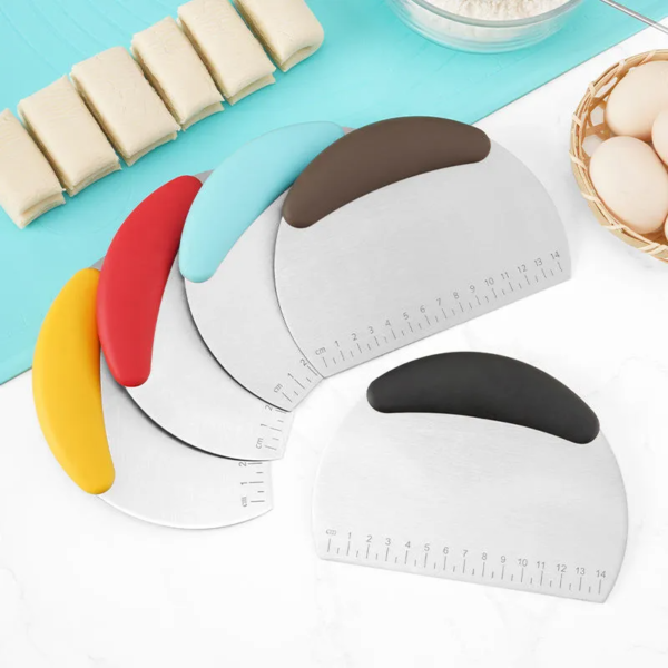 Kitchen Gadgets Stainless Steel Pastry Dough Cutter Scraper with Ruler - Image 6