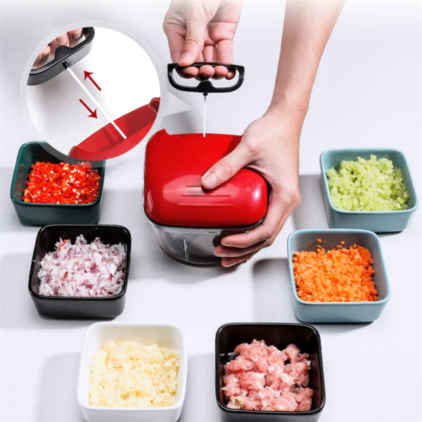 Kitchen Gargets Vegetable Cutter Meat Grinder Quick Pull Chopper - Image 3