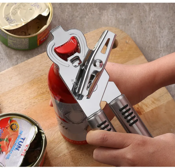 Easy Can Opener Stainless Steel Bottle Openers with Turn Knob Kitchen Gadgets - Image 3