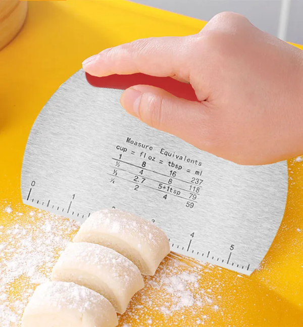 Kitchen Gadgets Stainless Steel Pastry Dough Cutter Scraper with Ruler - Image 5