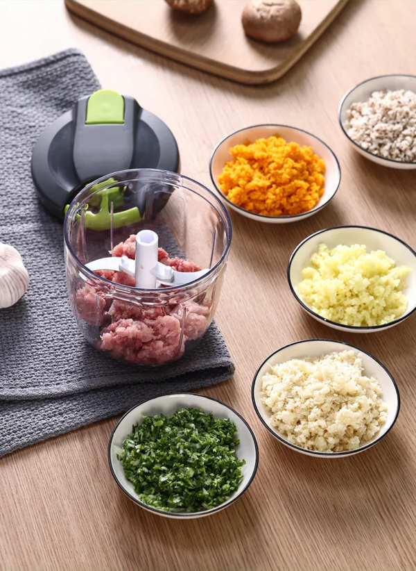 Kitchen Gargets Manual Meat Grinder Hand-Pull Vegetable Cutter Garlic Press - Image 5