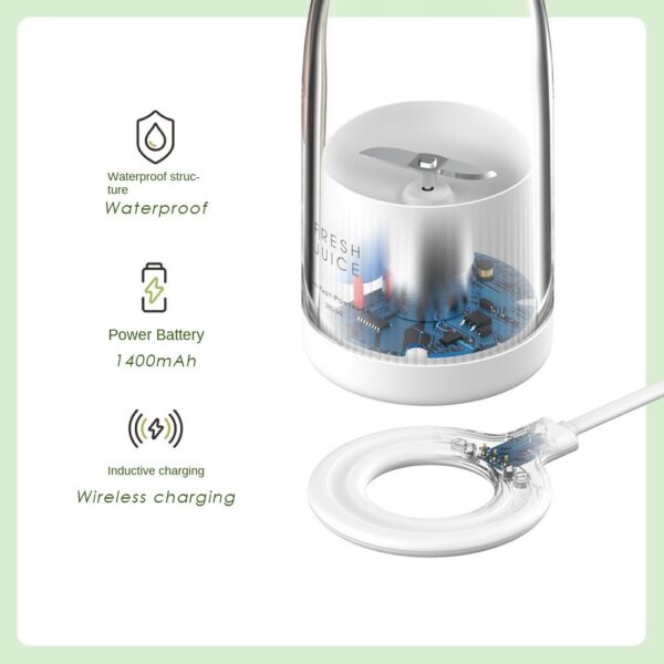 Portable Blender 350ML Bottle Fresh Blender Wireless Charging Electric Fresh Juicers Machine - Image 8