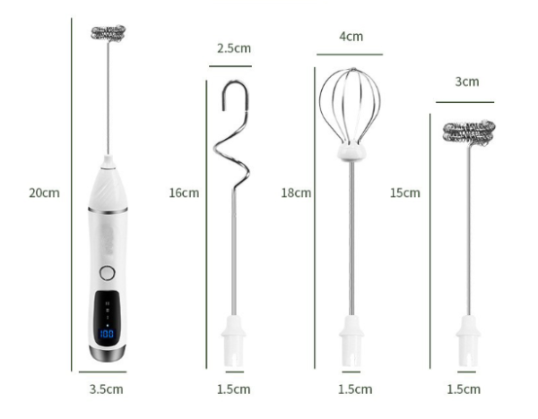 Electric Egg Mixer Detachable Head Milk Foam Machine With 3 Speed Coffee Foam Maker Automatic USB Milk Frother Set - Image 3