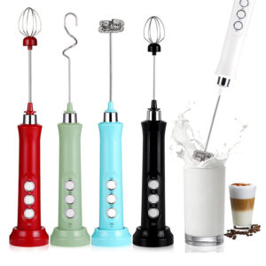 Milk Frother Handheld 3 Speeds Electric Milk Frother by USB Rechargeable with 3 Stainless Whisks
