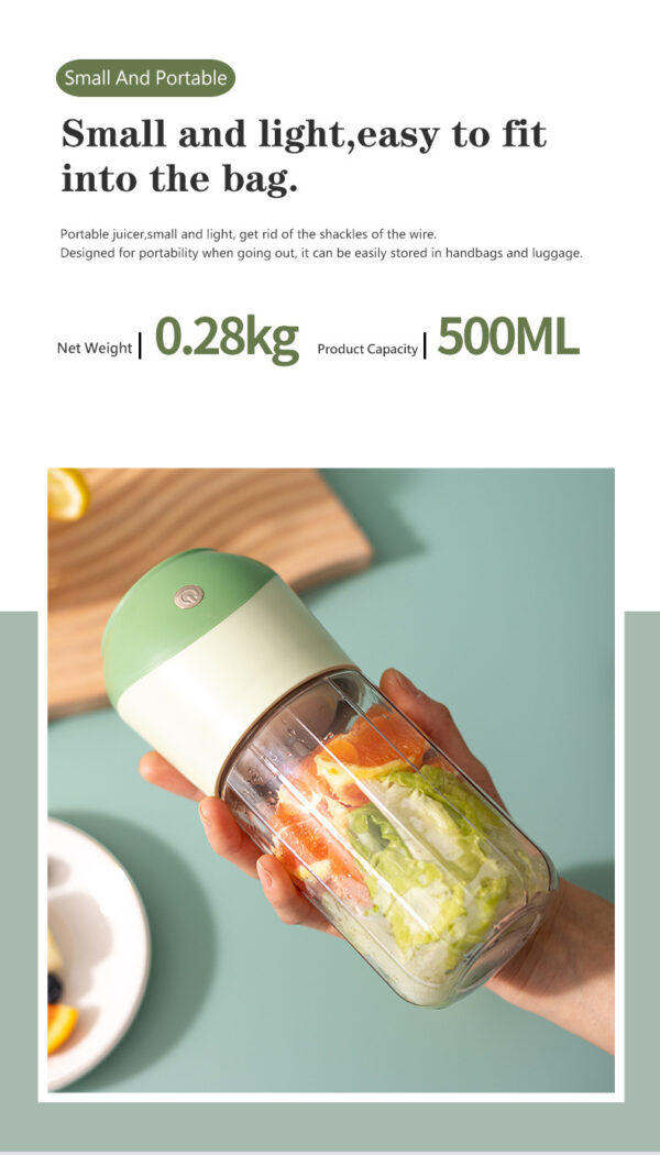 Rechargeable Portable juicer Blender mixer Smoothie 4 Blades Private label Mini Juicer blender Cup For Travel - Image 3