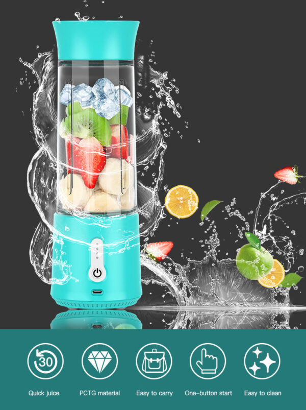 500ml BPA Free Personal Mini Portable USB Rechargeable Travel Smoothie Juicer Blender Hand Mixer Blender Portable Mini Blender - Image 9