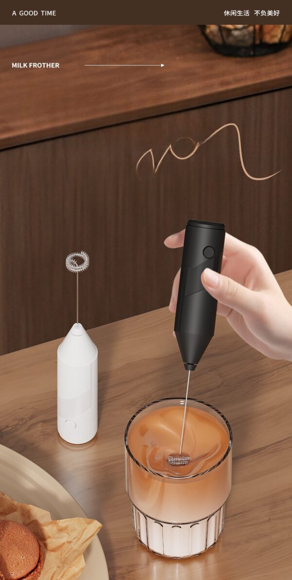Electric Mini foam maker Handheld coffee home baking cream bubbler Milk foam beater Electric stirring stick - Image 4
