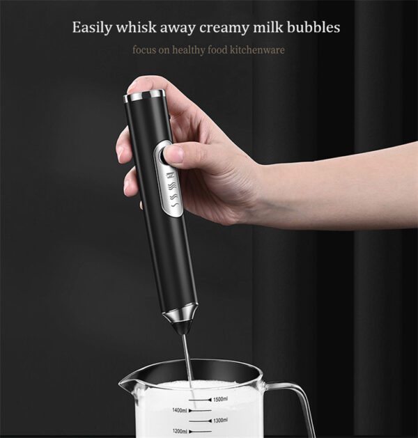 New deign milk frother 3 speed adjustable USB rechargeable wireless usb milk frother foamer - Image 5