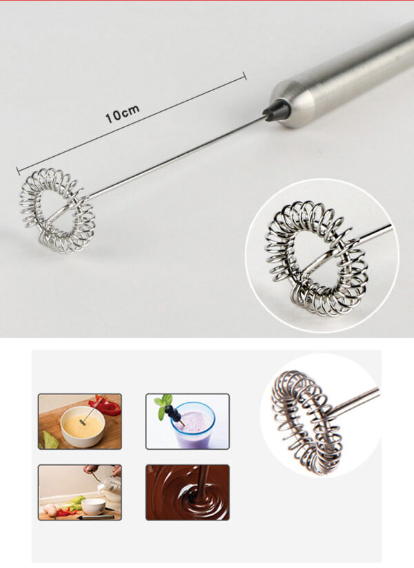 Wholesale kitchen accessories battery powered electric stainless steel milk frother - Image 8