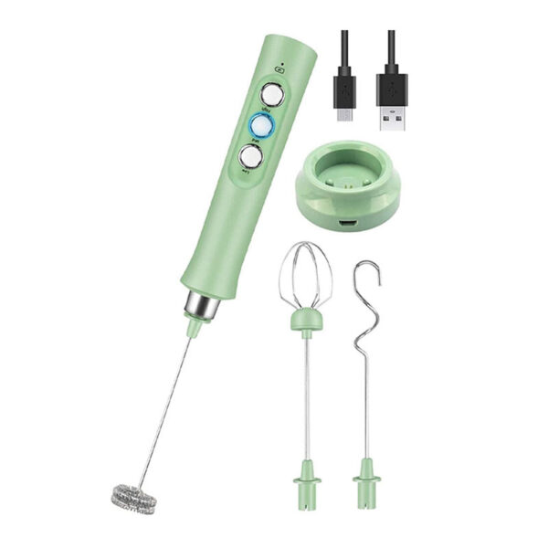 Milk Frother Handheld 3 Speeds Electric Milk Frother by USB Rechargeable with 3 Stainless Whisks - Image 9