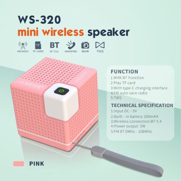5W 500mAH Wireless Outdoor Portable Mini Cube BOX Shape Blue Tooth BT TF TWS Party Computer Speaker with FM Radio - Image 7